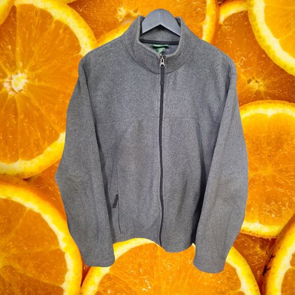 L.L. Bean Gray Polartec Full Zip Fleece Jacket Size Medium - Picture 2 of 7